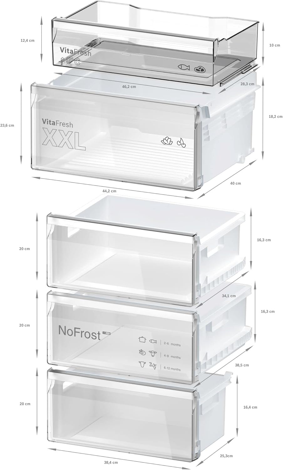 Bosch KGE36AWCA Réfrigérateur combiné série 6 186 x 60 cm - Blanc