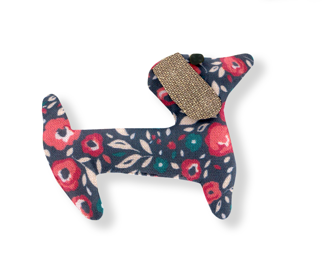 Barrette Basset Camelias Rubis