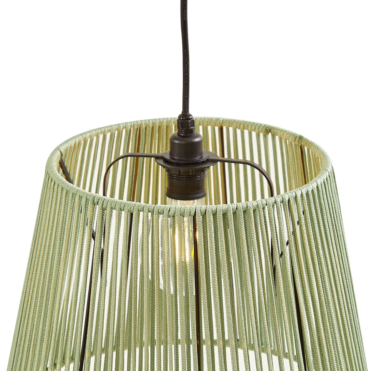 Buiten hanglamp zwart met multicolor kappen van touw 3-lichts IP44 - Cava Jayla