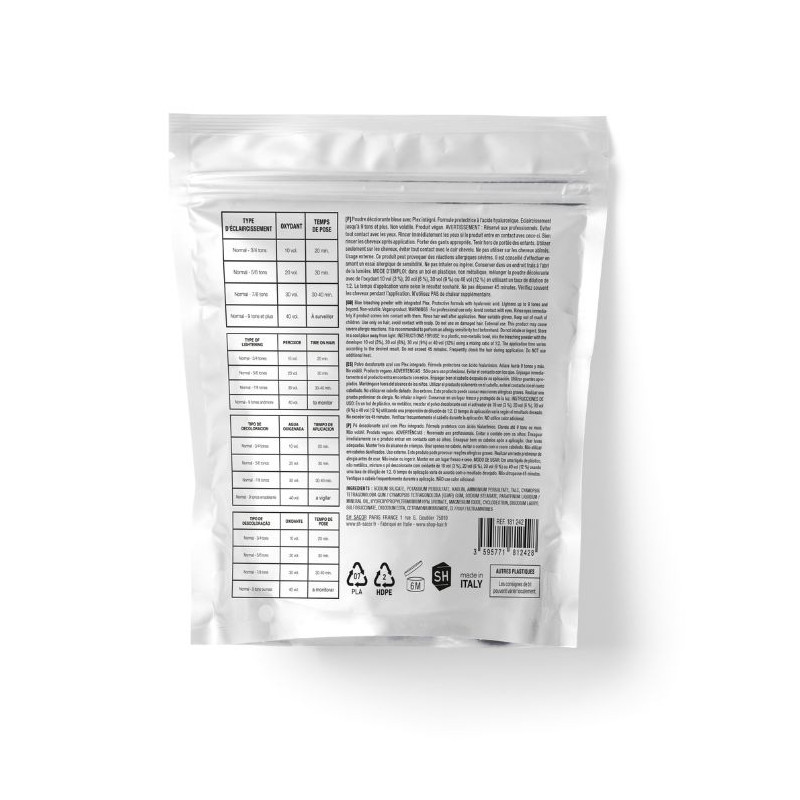 Poudre décolorante bleue 9 + decoplin Formul Pro 500G