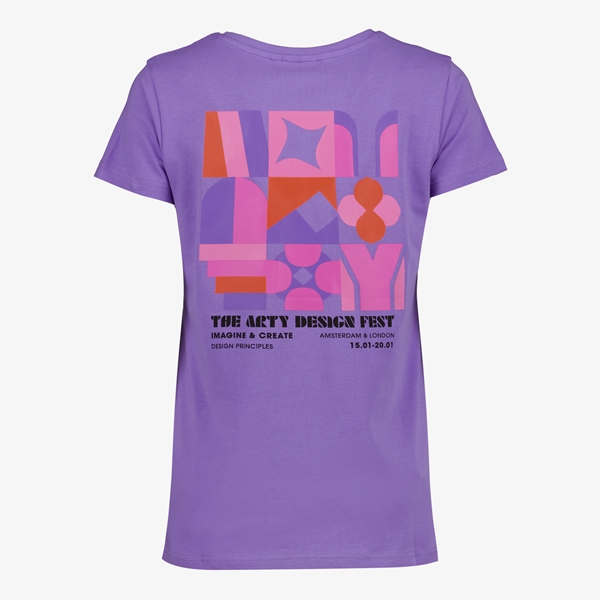 TwoDay dames T-shirt paars met backprint