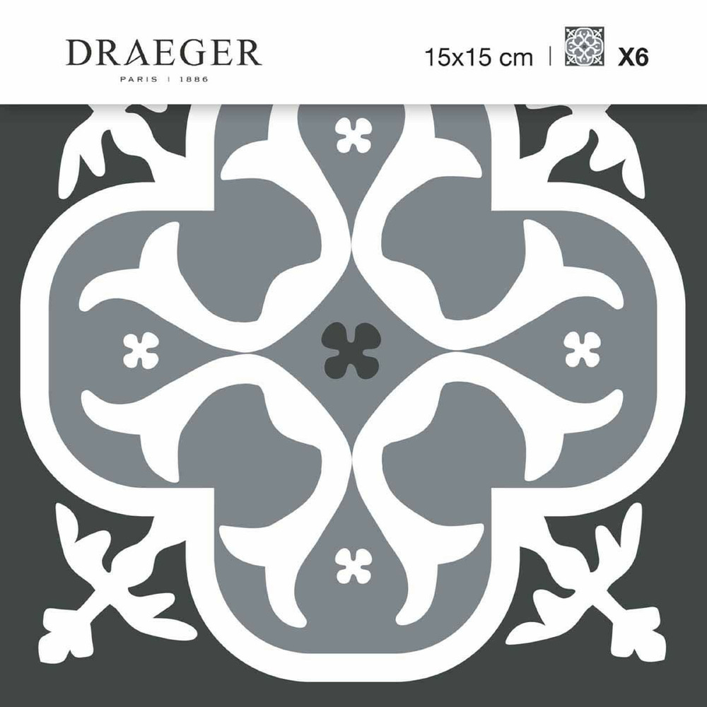Stickers carrelage 15 x 15 cm - lys noir