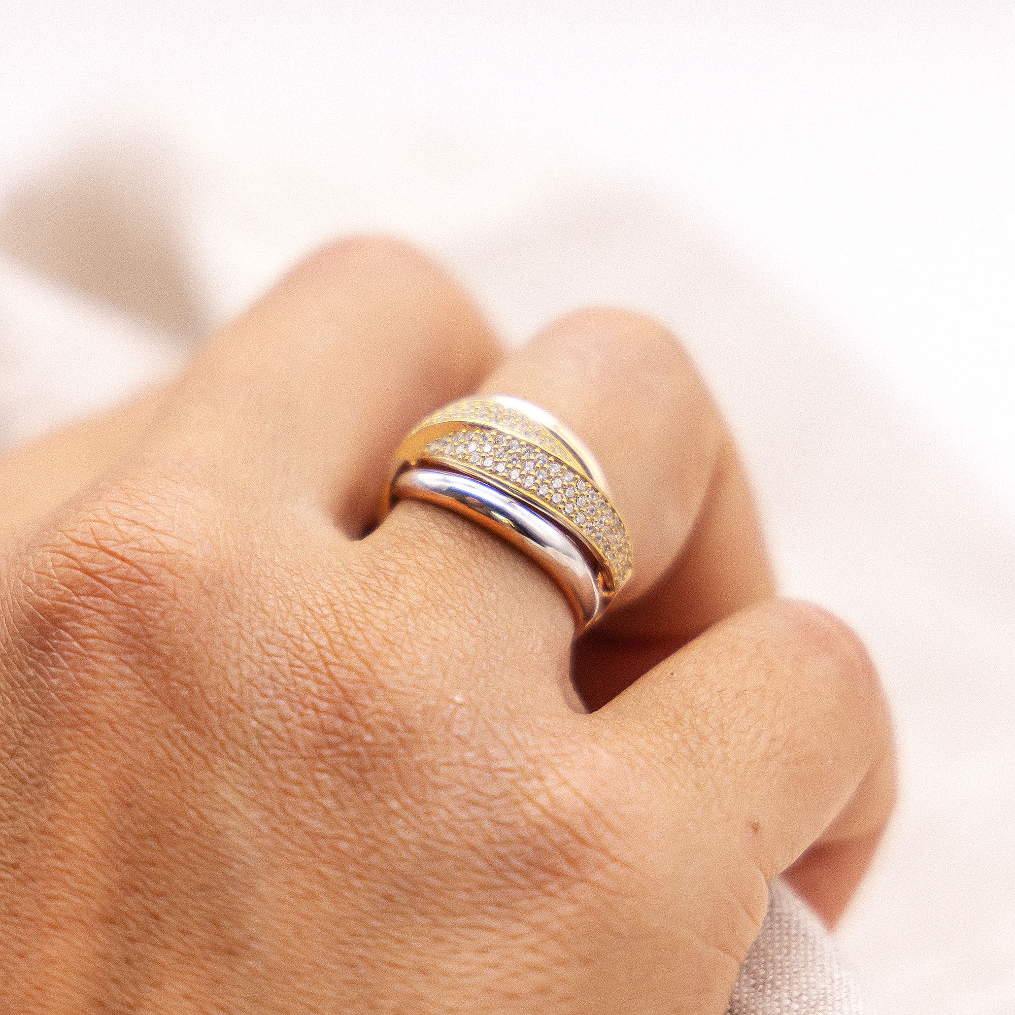 Fascination by Ellen K. Ring 375 Gold dreifarbig Zirkonia