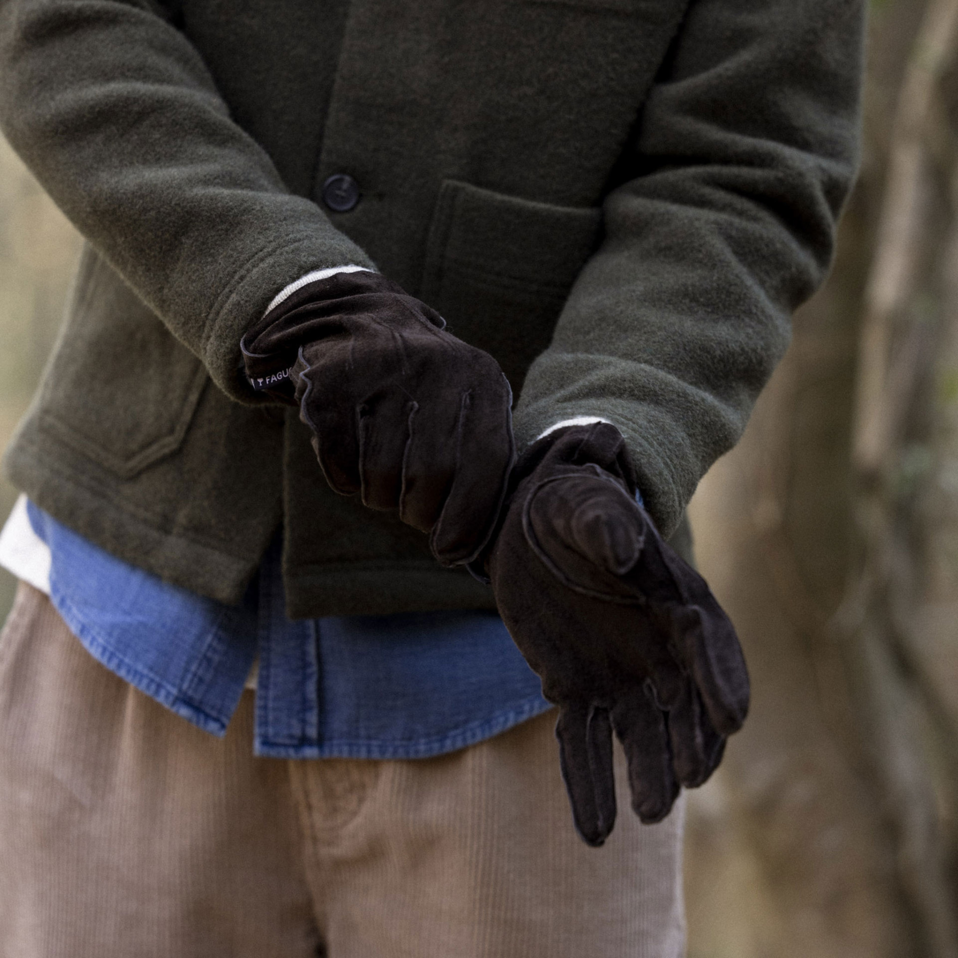 Gants marron foncé cuir - modèle Gloves