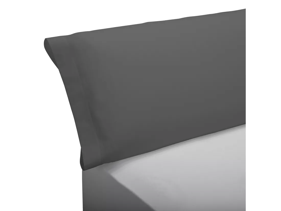 Taie d'oreiller 100 % coton 140 fils respirante Gris