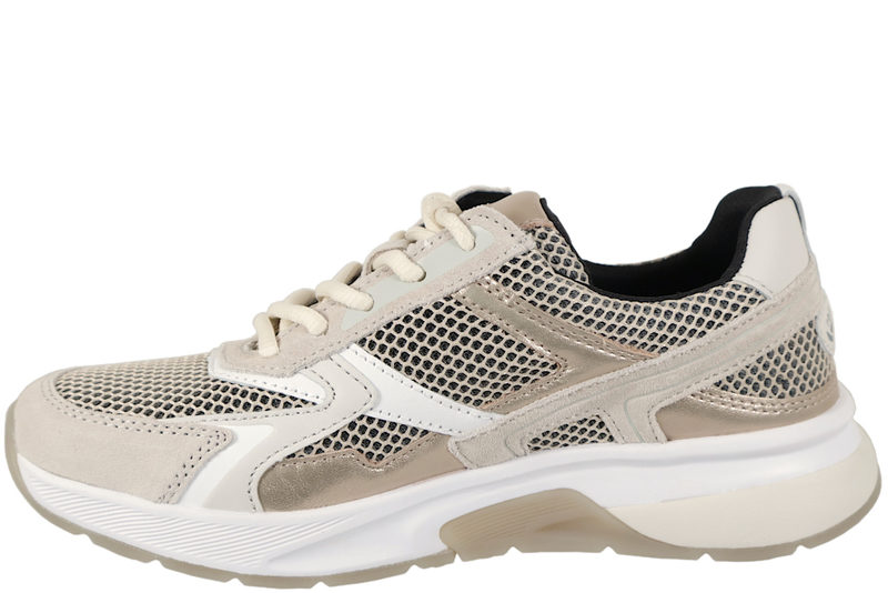 GABOR ROLLING SOFT SKO I BEIGE SKIND OG TEKSTIL