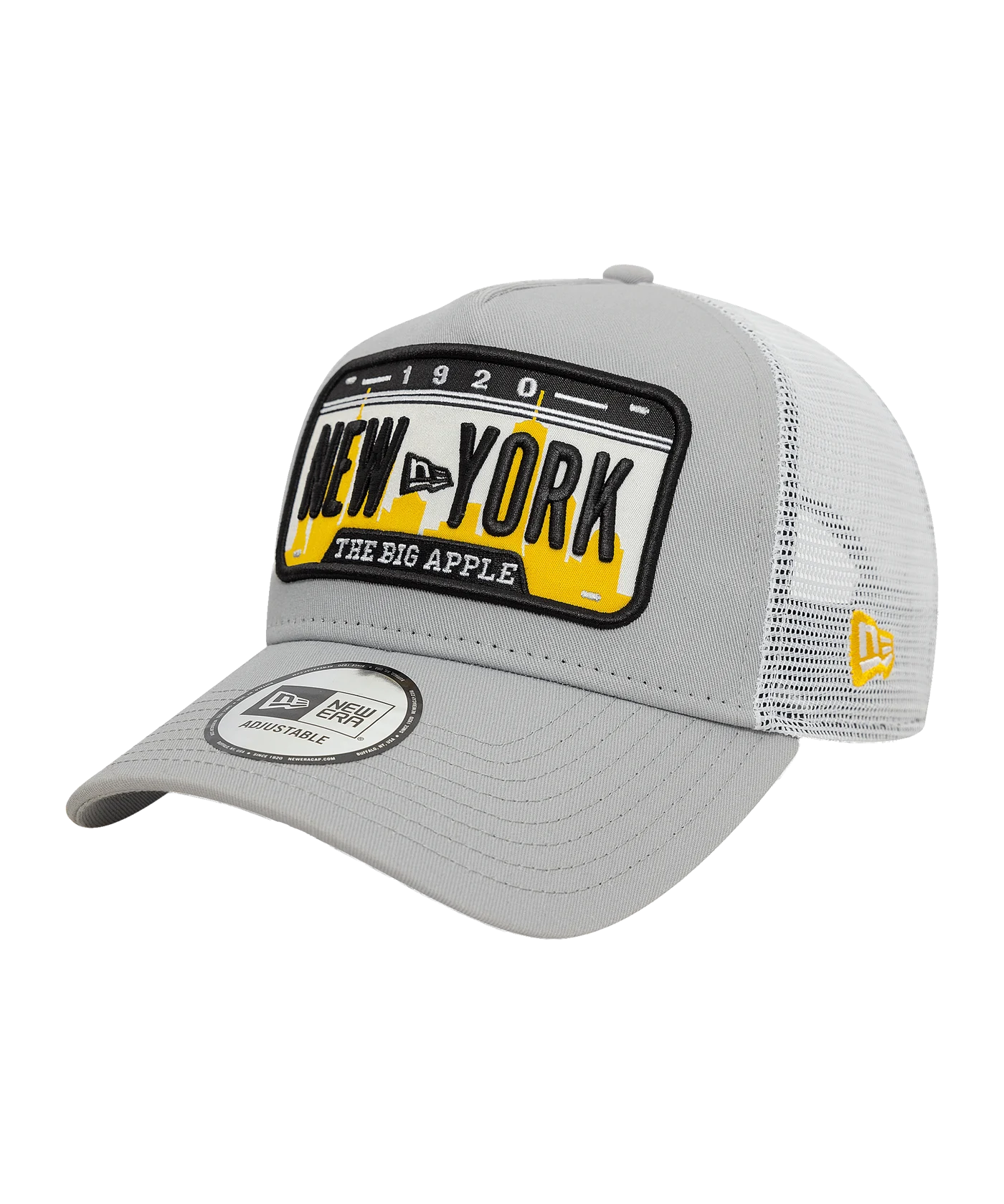 New Era New York Plate Trucker Cap Grau