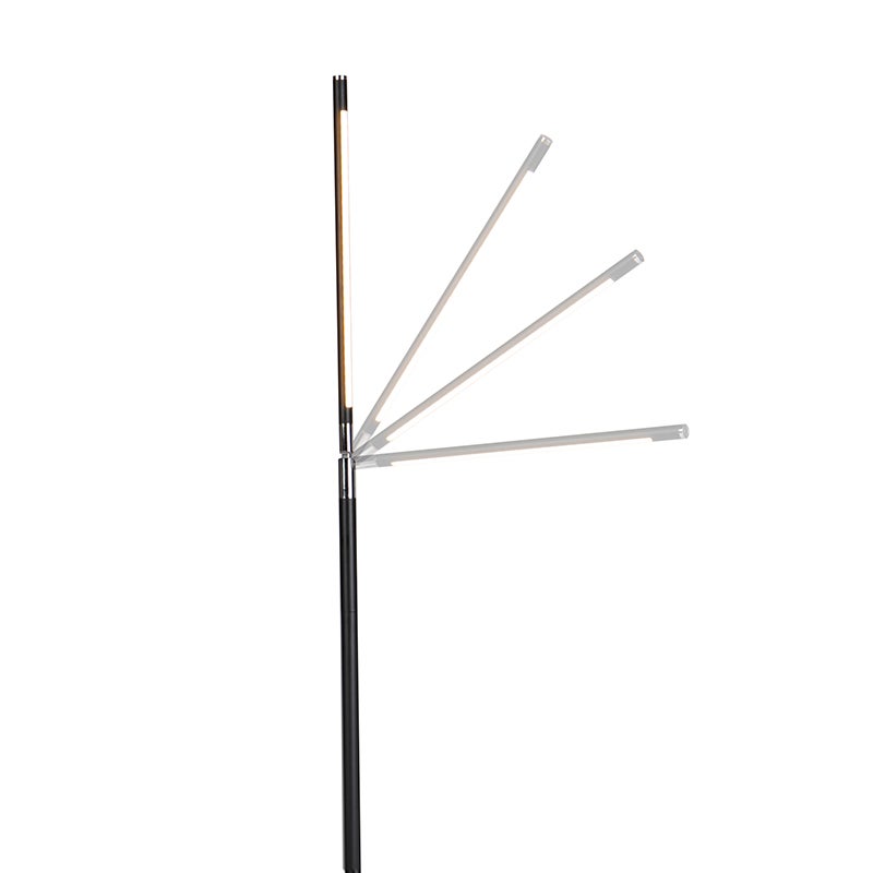 QAZQA - Moderne vloerlamp | Staande lamp | Lamp | Licht, zwart, incl. LED met touchdimmer - dimbaar | Woonkamer - Staal, langwerpig - (niet vervangbaar) LED