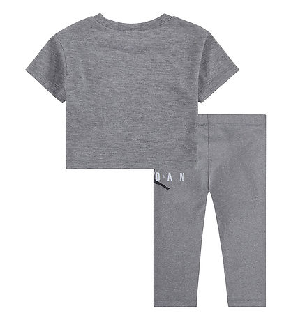 Jordan T-Shirt/Leggings - Grau Meliert m. Logo