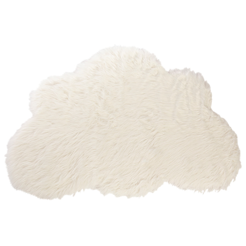 Tapis en fausse fourrure forme nuage 80x120 cm