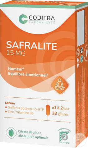 Safralite 15mg Complément Alimentaire Humeur Et Équilibre Émotionnel 28 Gélules