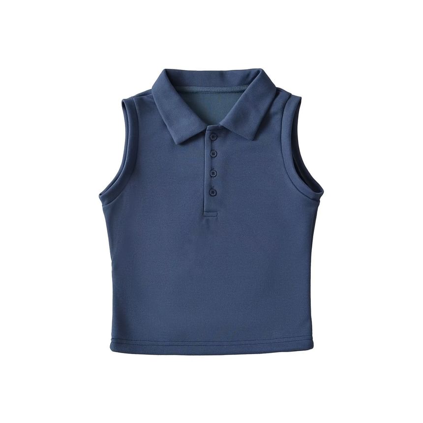 Flotto - Mouwloos effen poloshirt