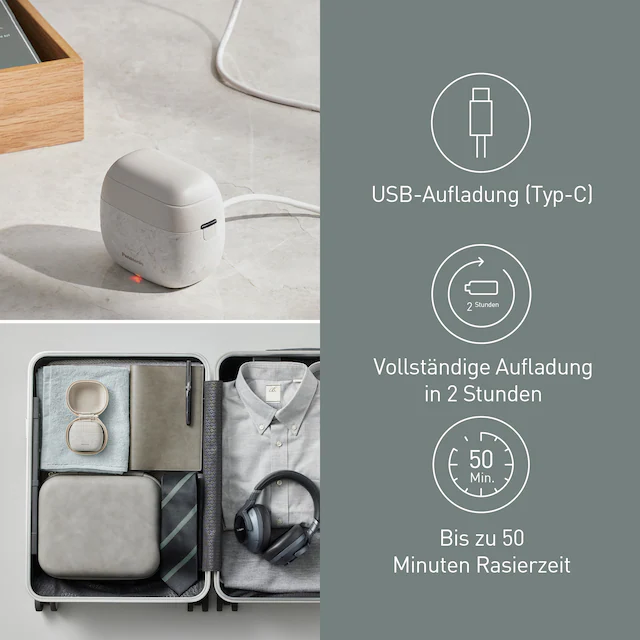 Panasonic Elektrorasierer »ES-PV6B-W803« Kompakt, 5 Edelstahlklingen, USB-Laden (Typ-C), Bartdichten-Sensor+