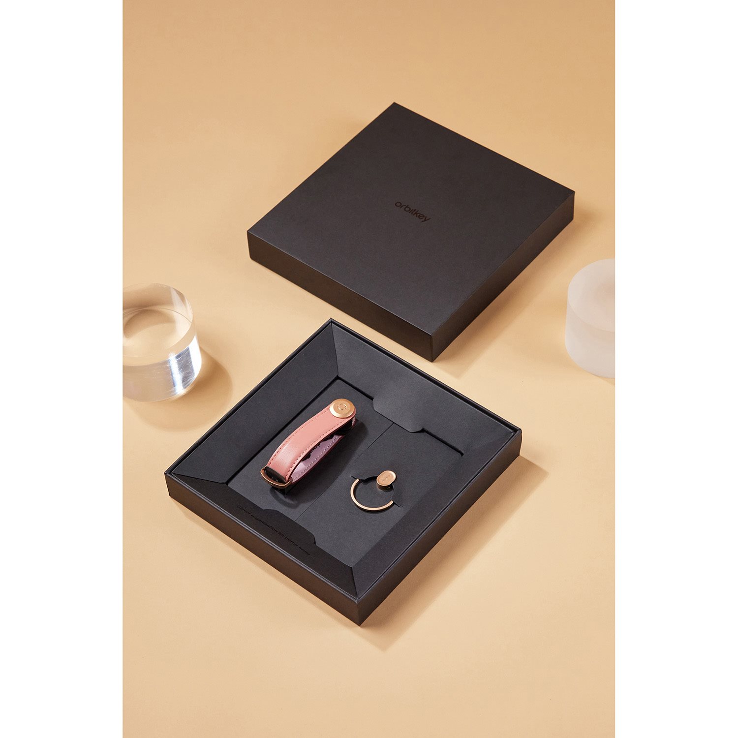 Orbitkey Leather Key Organiser + Ring V2 cotton candy
