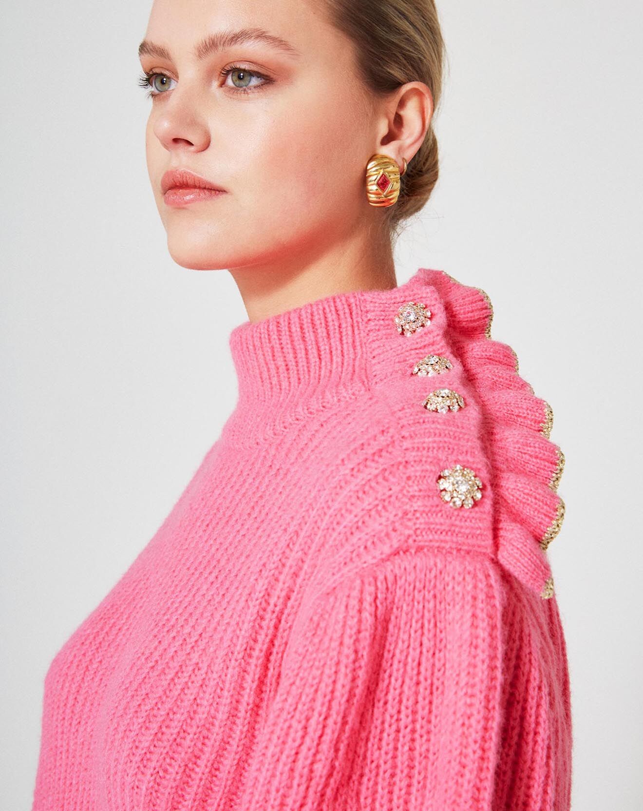 Manoush Pull Froufrou rose