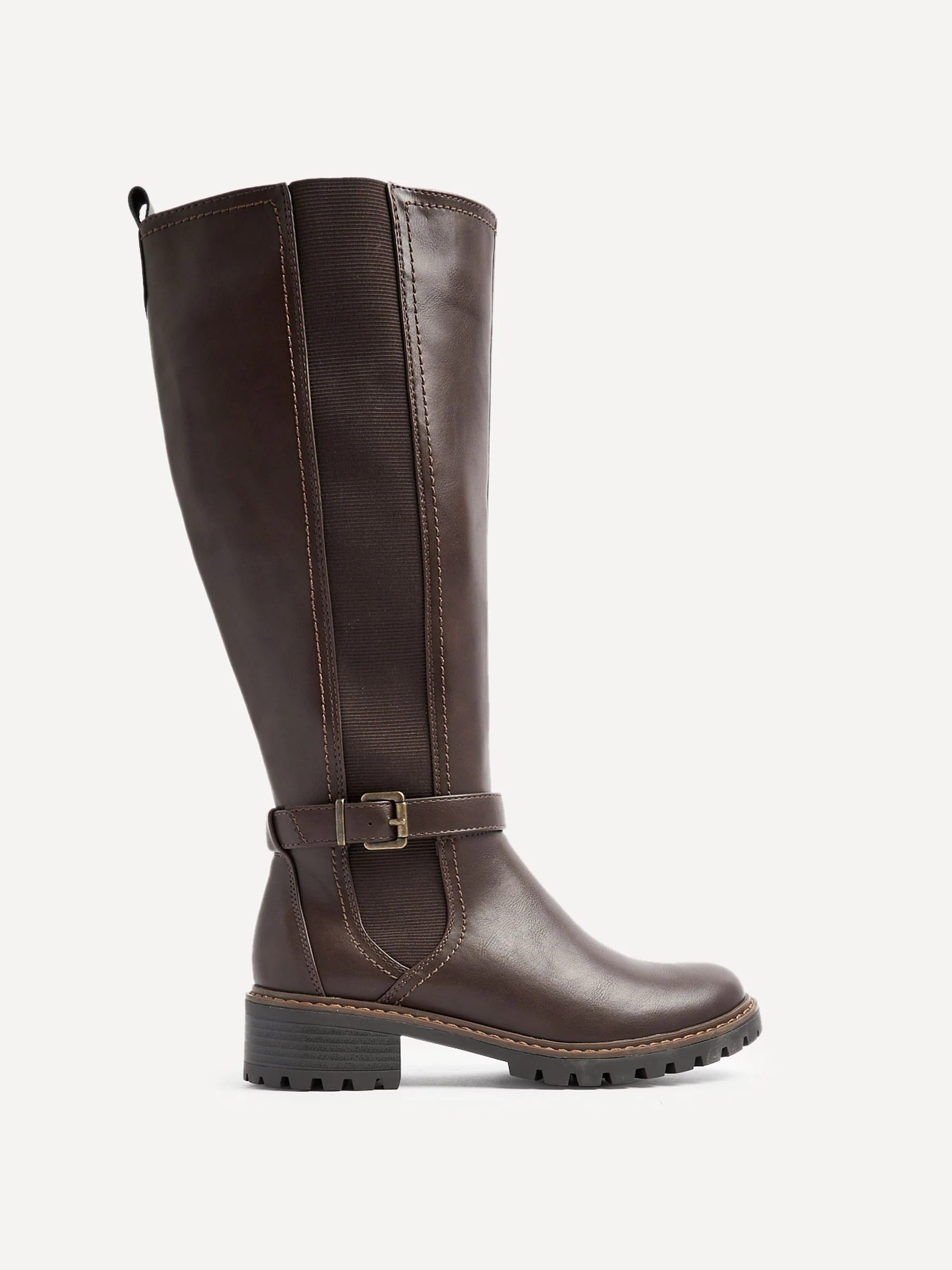 Bruin - Linzi Gilded High Leg Boots With Stretch Side Panel and Buckle Detail