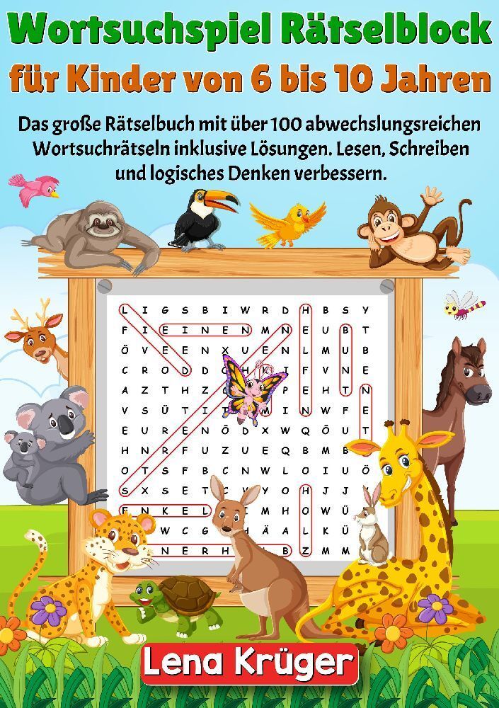 Wortsuchspiel Rätselblock für Kinder von 6 bis 10 Jahren