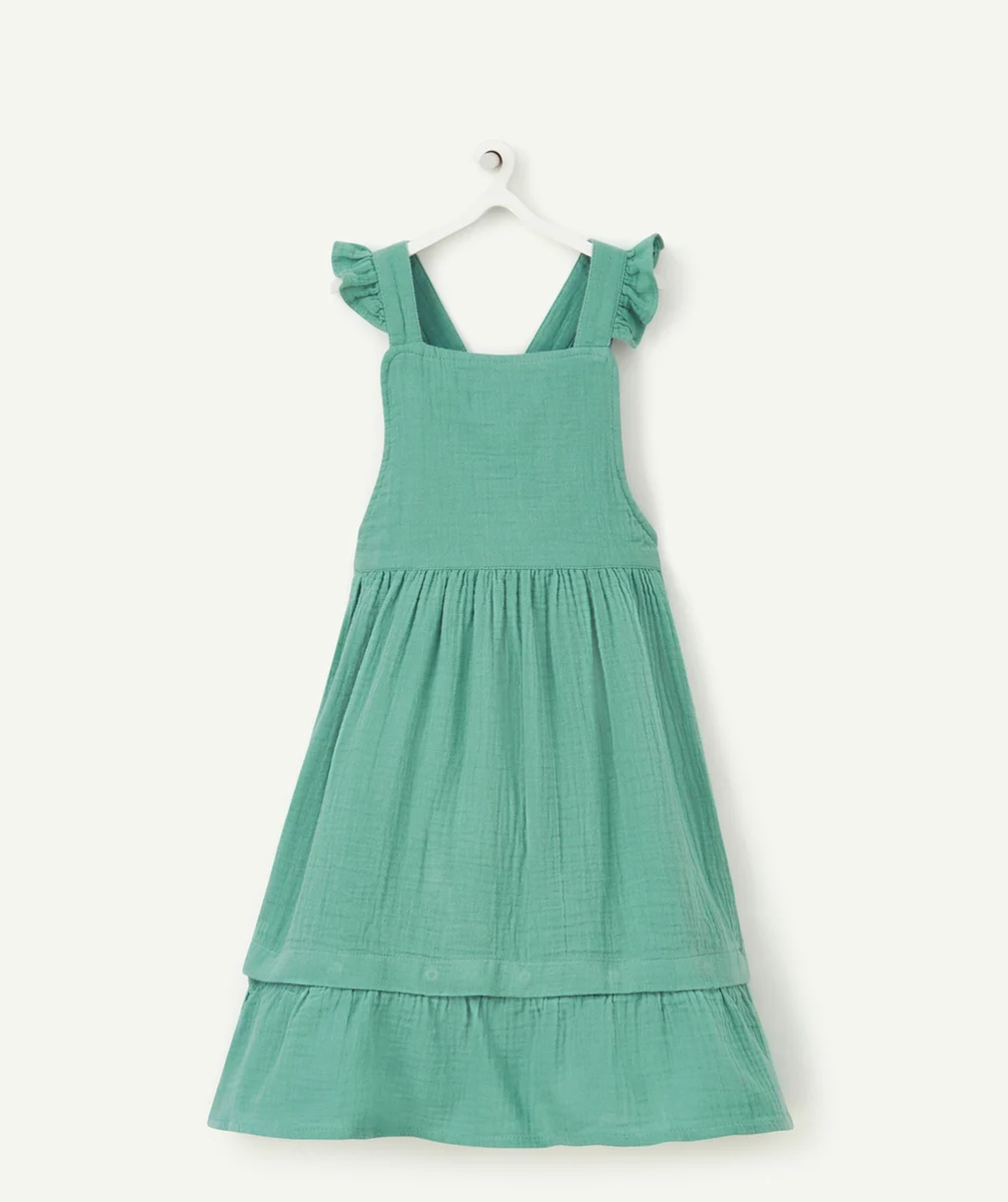 ROBE ÉVOLUTIVE VERTE EN GAZE DE COTON