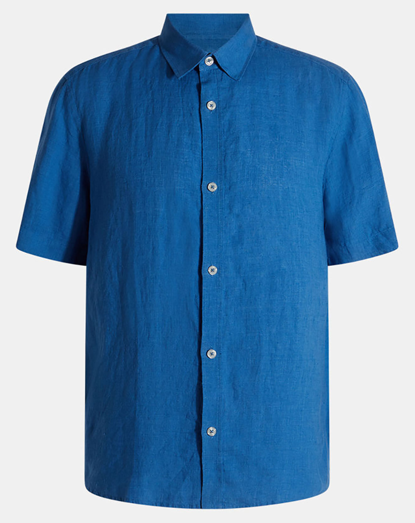 Galeries Lafayette Chemise 100% Lin Pilinco mc bleu foncé