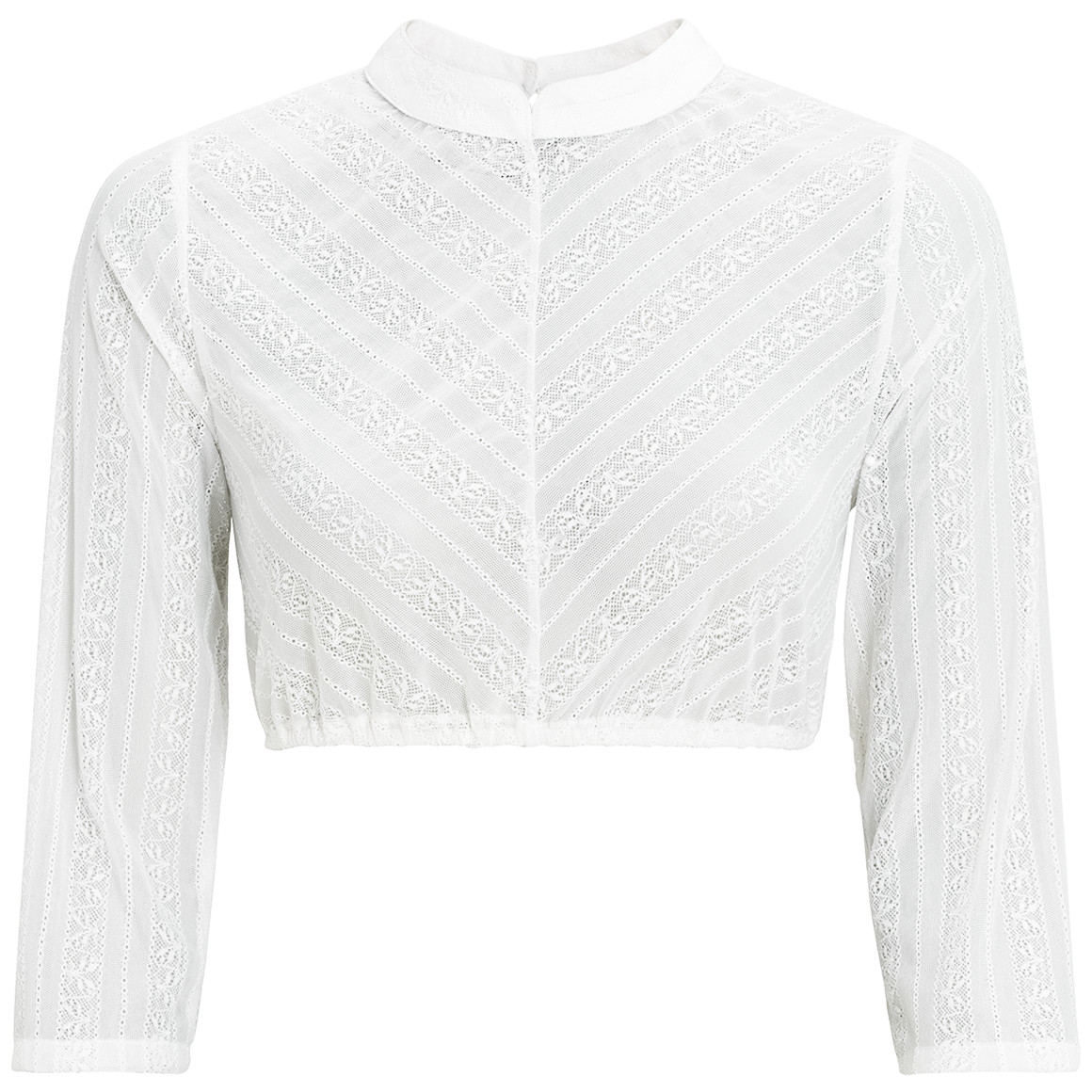 Damen Dirndl-Bluse in Unifarben weiss