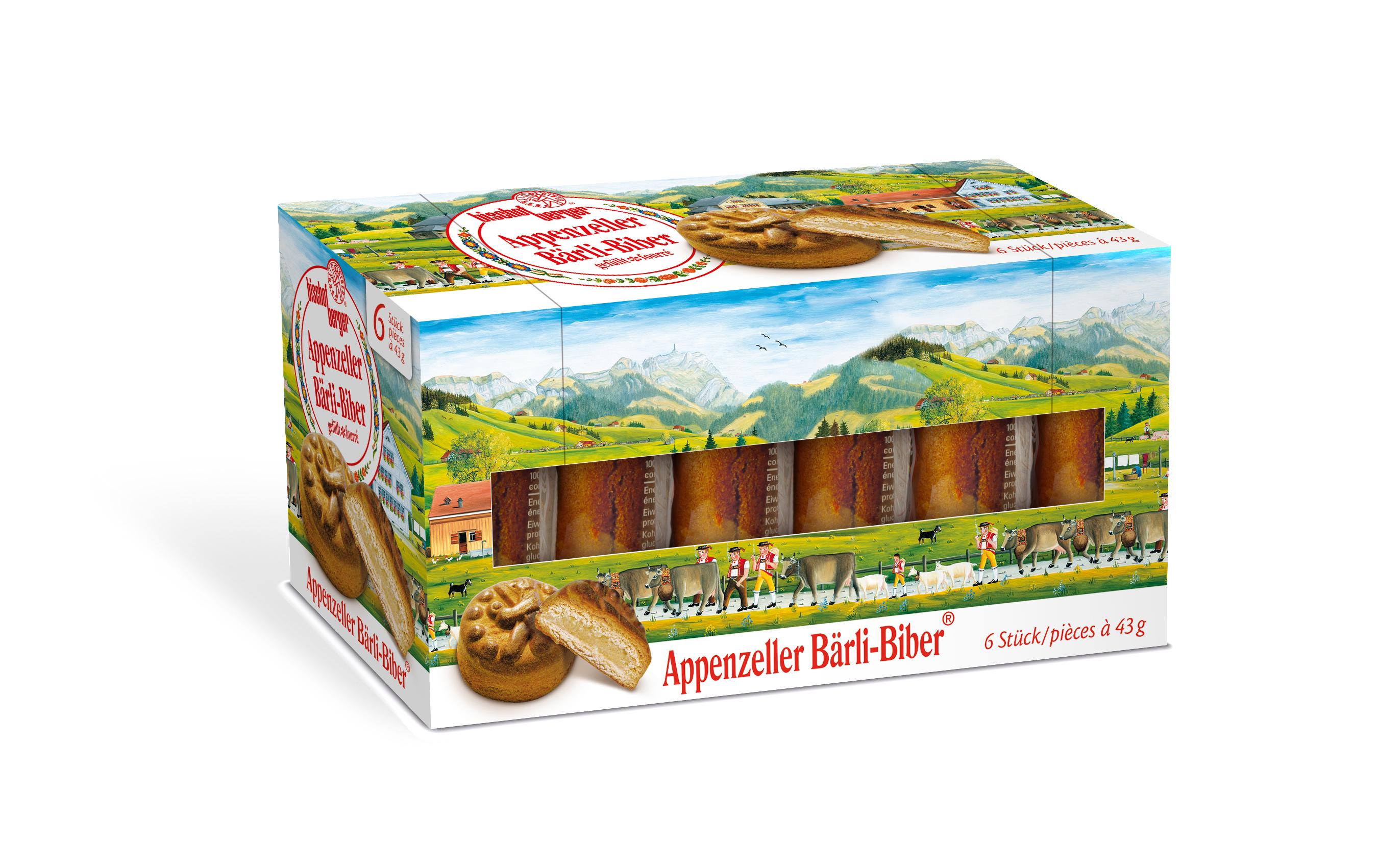 Gebäck Appenzeller Bärli-Biber  6 x 43 gGebäckspezialität aus dem Appenzell