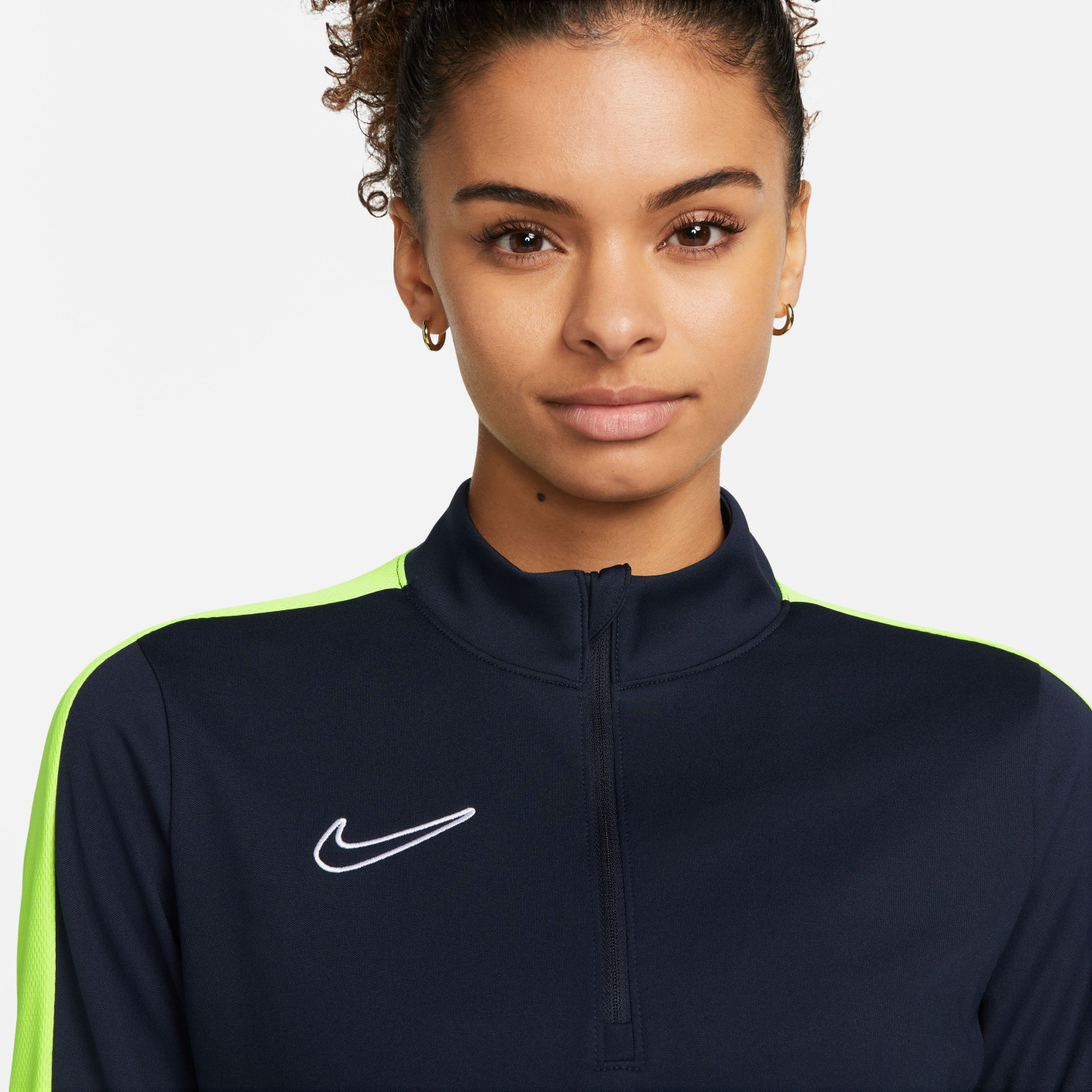 Nike Dri-FIT Academy 23 Trainingstrui 1/4-Zip Dames Donkerblauw Geel Wit