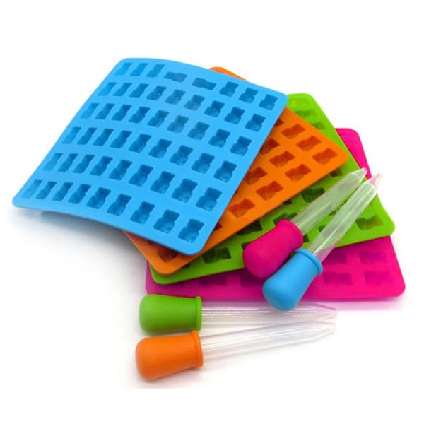 Is/sjokolade/geléform med 50 gummibjørner inkl. pipette