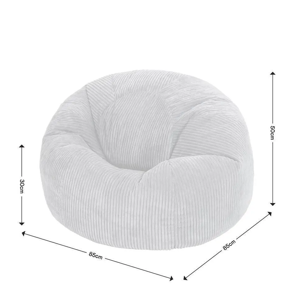 Set van 2 icon Zitzak Kingston - Corduroy Zitzak Volwassenen - Grijs