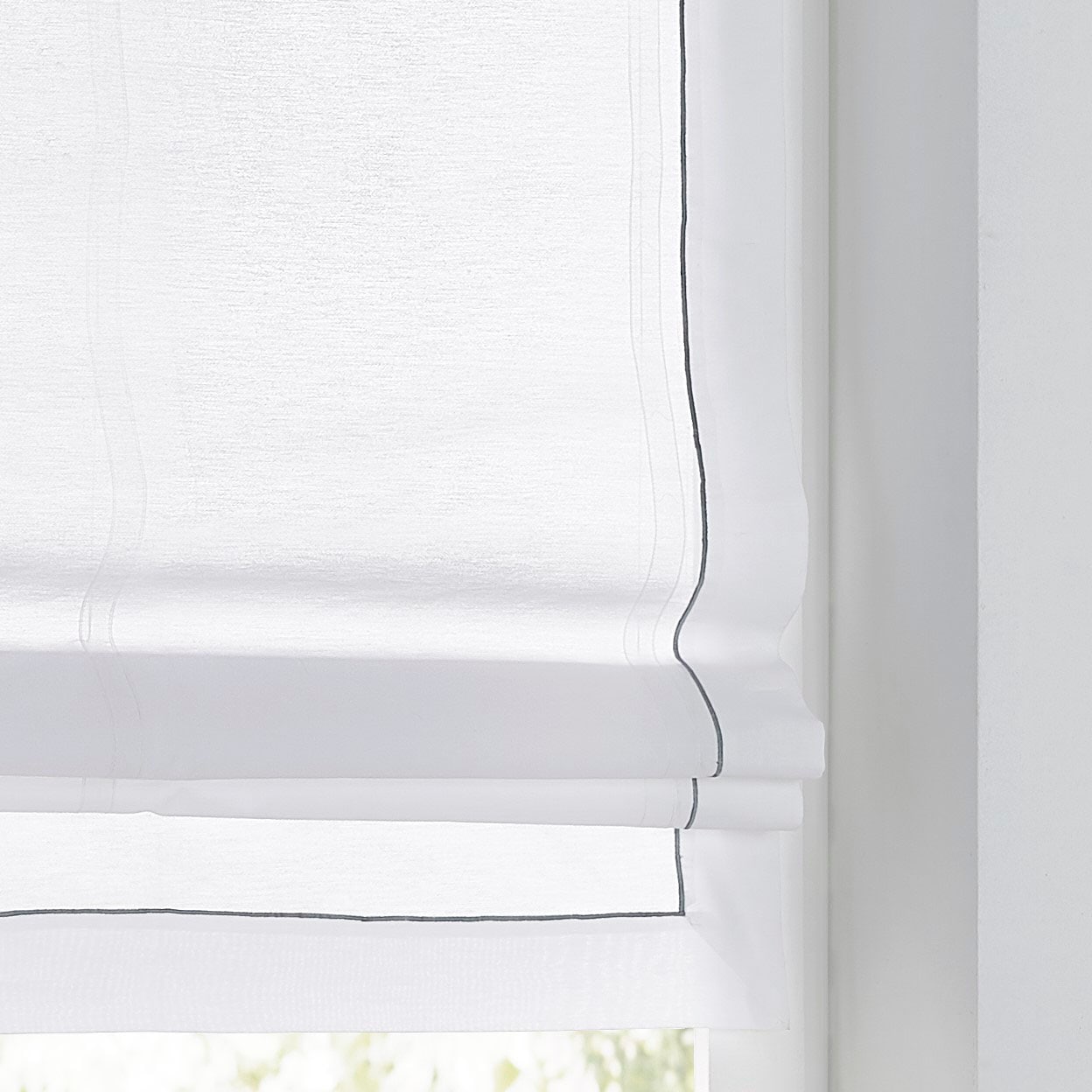 Kutti Raffrollo »Bente« mit Hakenaufhängung ohne Bohren freihängend halbtransparent, Baumwolle, Polyester, Hakenaufhängung