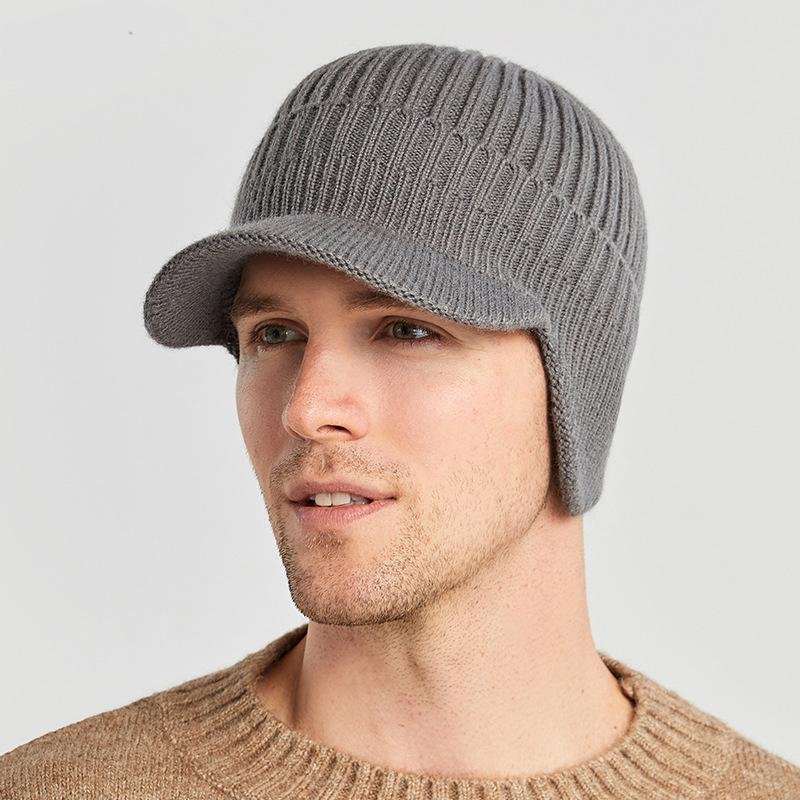 Unisex Basecap Strickmütze Winter Mütze (One Size) - Grau