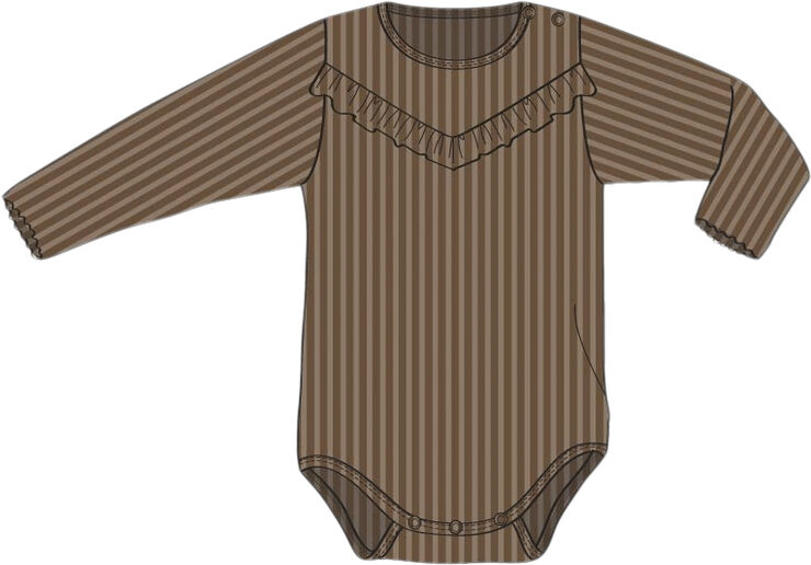 Wheat Body Rib Ruffle LS Acorn