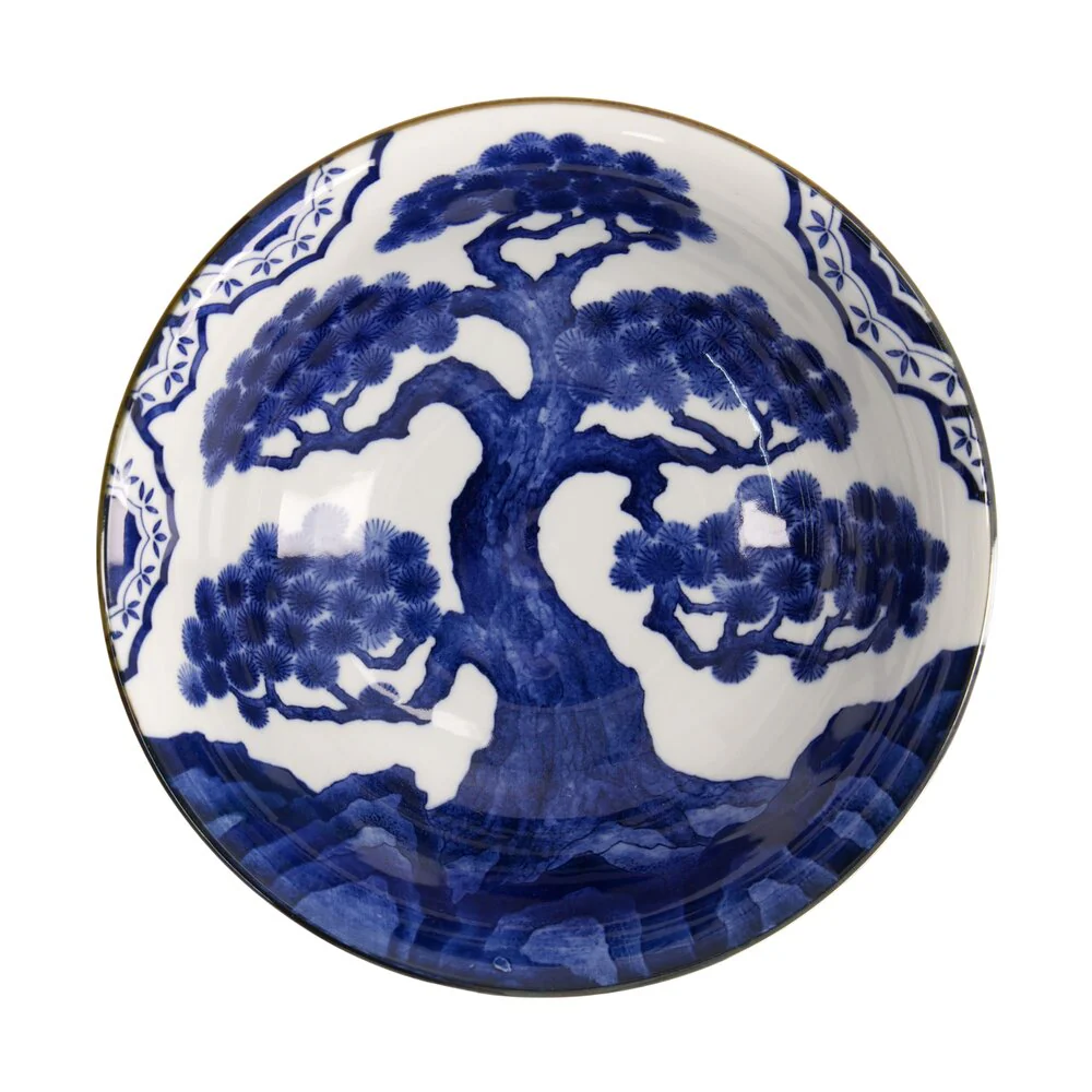 Tokyo Design Studio  Mixed Pine ramen skål, blue/white - Ø20,5 cm.