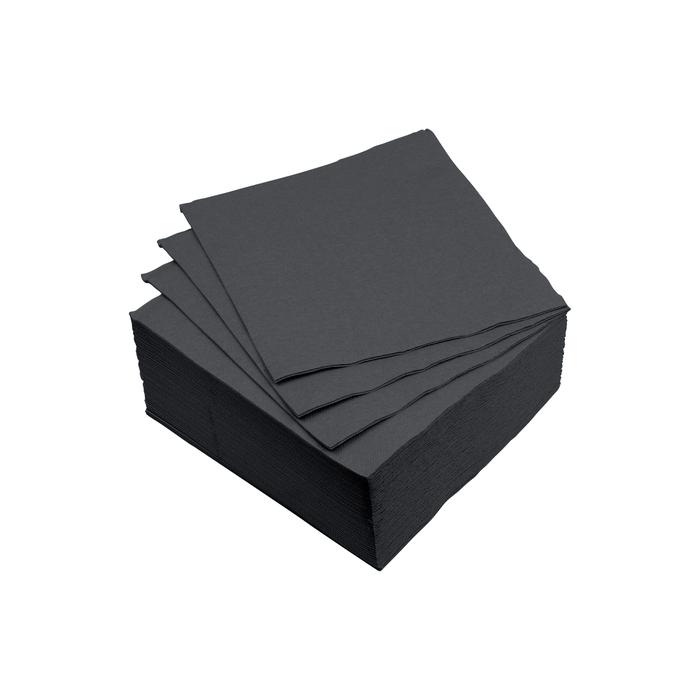 SET 40 SERVIETTES MICRO NOIR 25X25CM