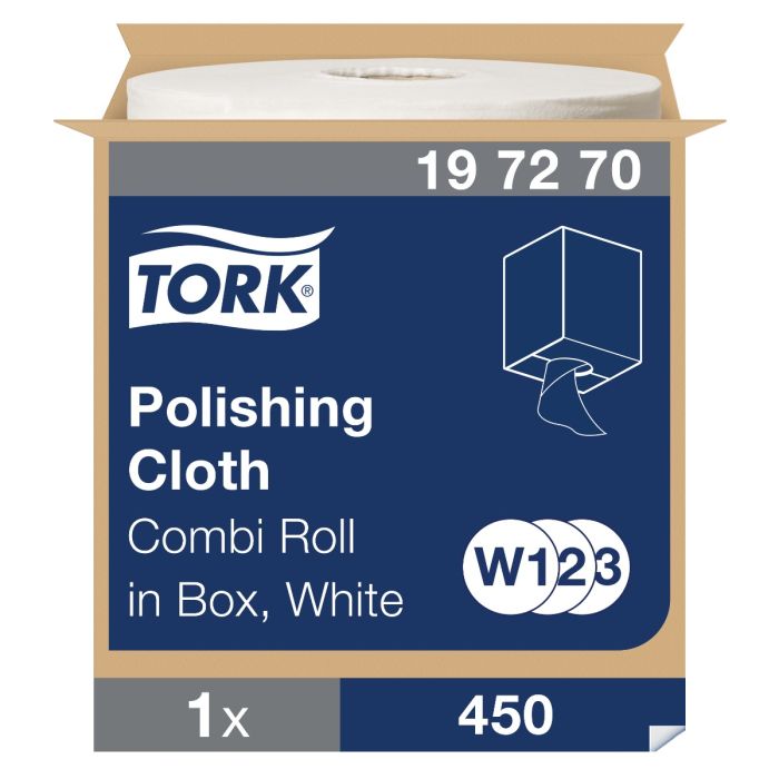 Tork 197270 Reinigingsdoek Tork W1-W2-W3 Premium Poetsdoek 1 laags wit 171 mtr x 32 cm pak à 1 rol/450 vel (197270)