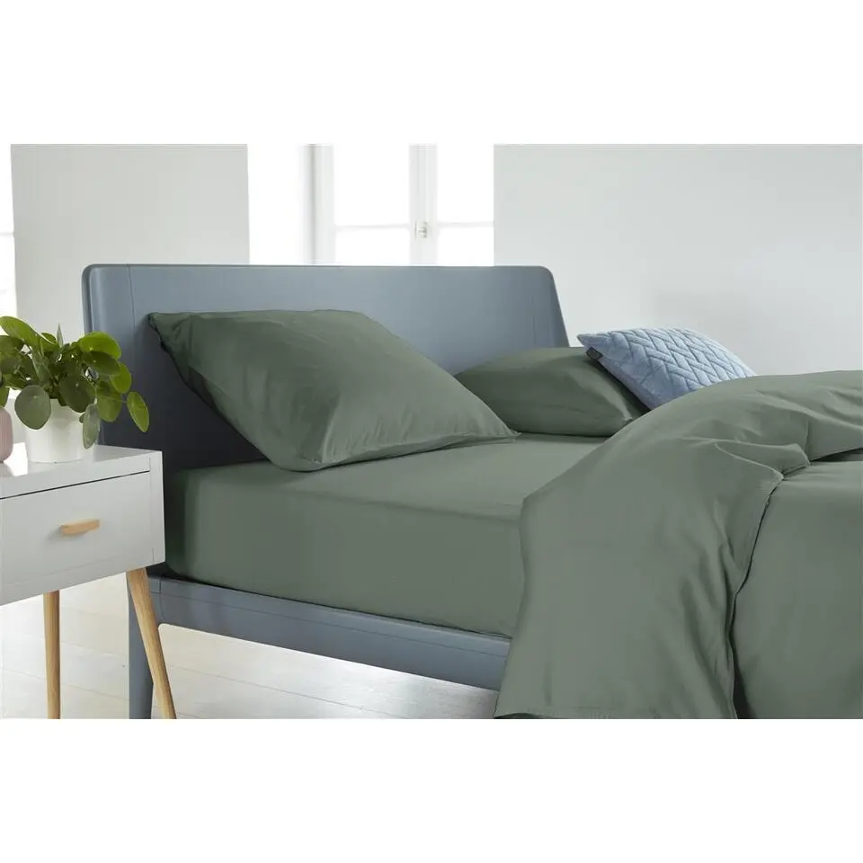 Ambiante Bamboo Cotton - Hoeslaken - 140x200 - Groen