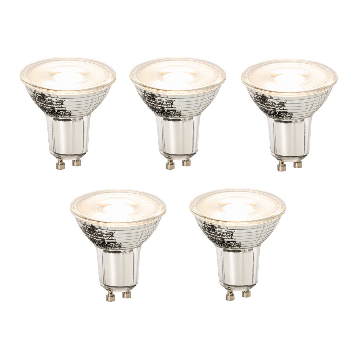 Set van 5 GU10 dimbare LED lamp 8W 660 lm 3000K