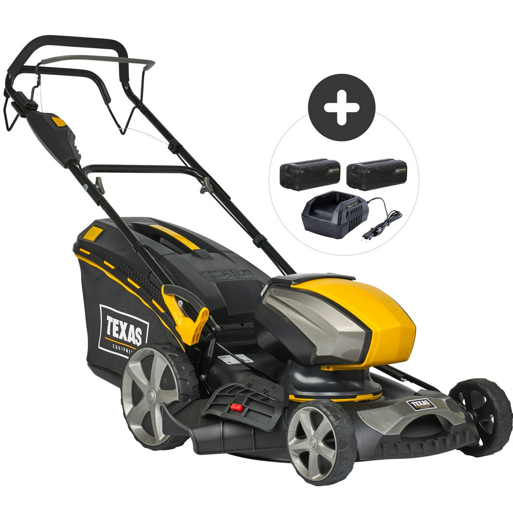 Tondeuse tractée double batterie 40v chargeur lame 46cm texas razor 4640tr-li