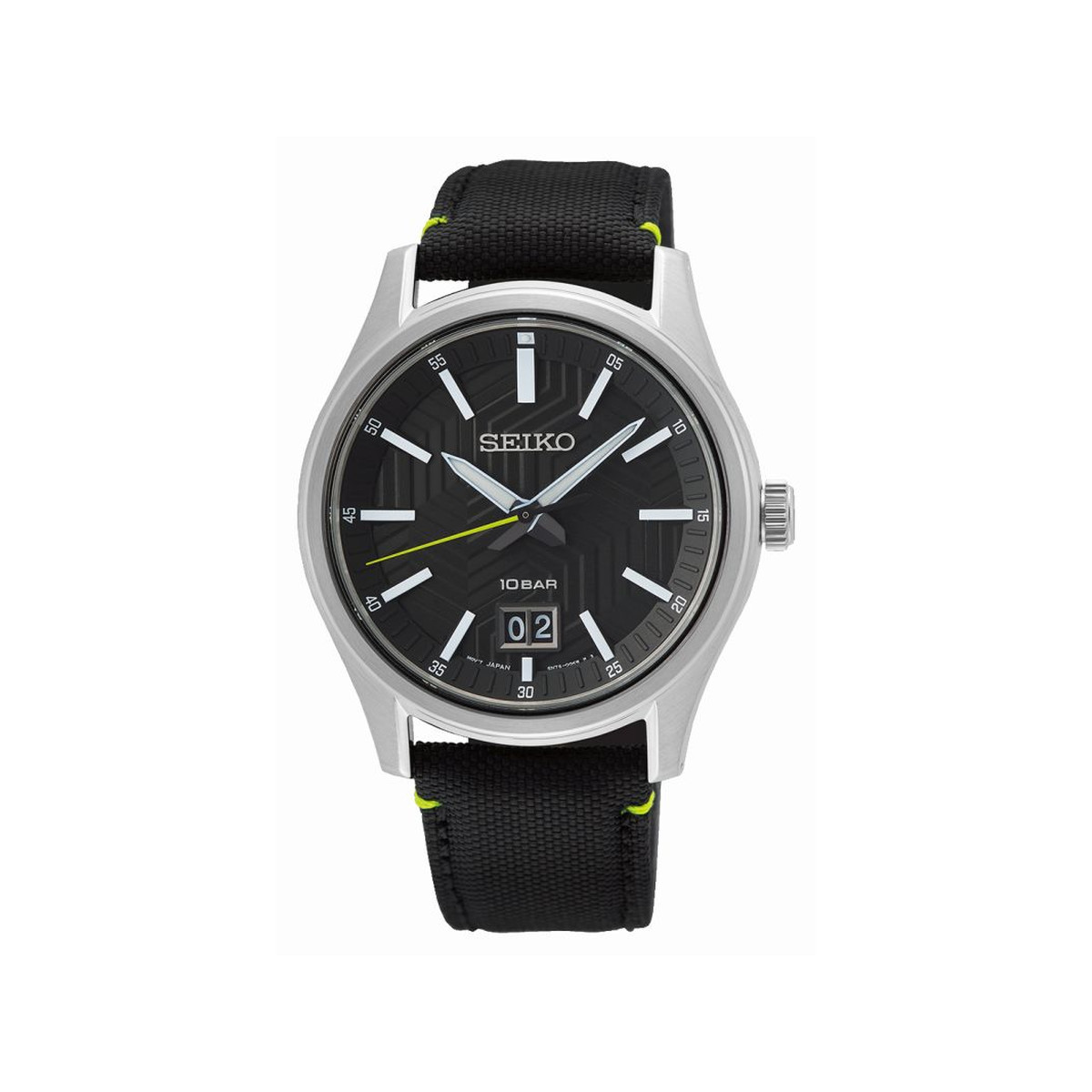 Montre SEIKO sport homme acier bracelet nylon noir
