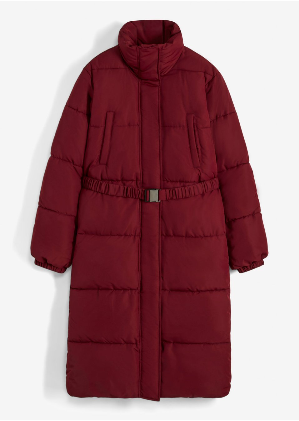 Manteau matelassé oversize avec ceinture élastique