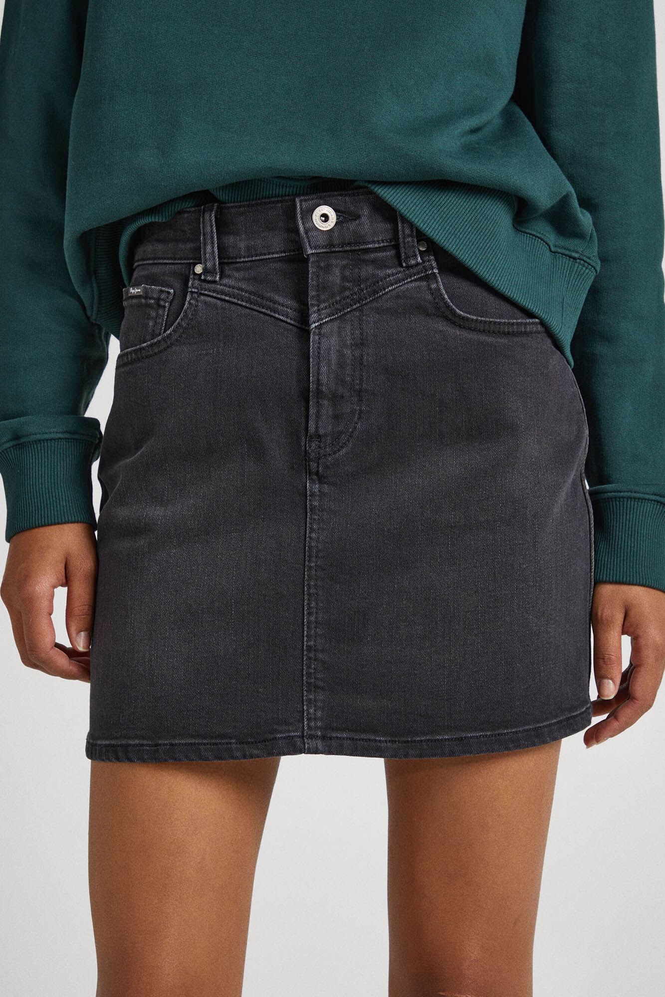 saia jeans de corte regular