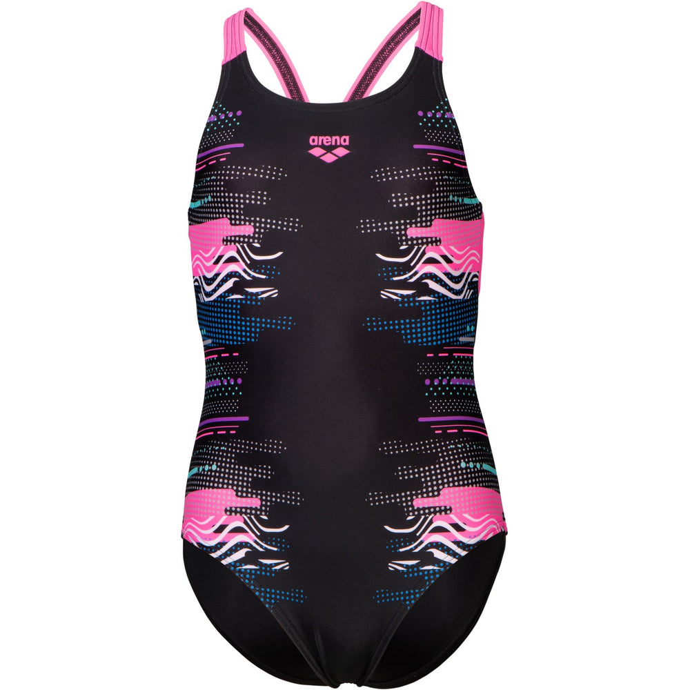 Køb Arena Black Multi Girl Rhythm Badedragt V Back L