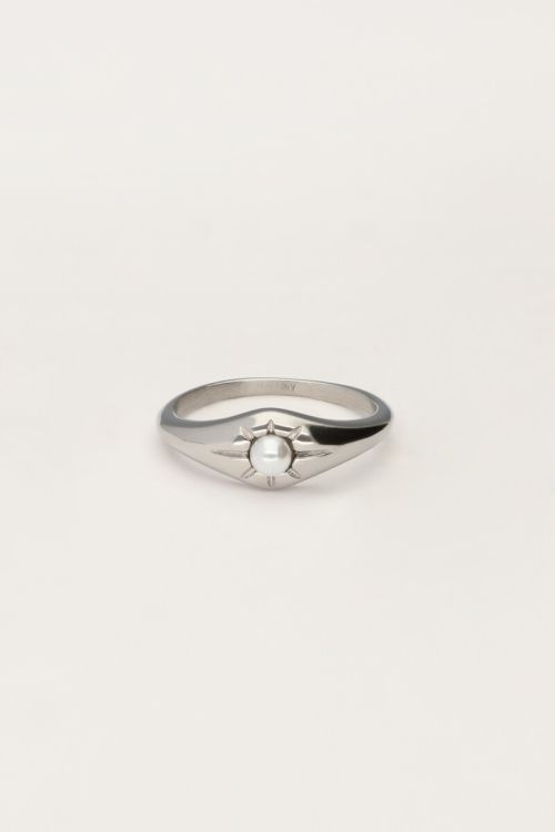 Ring met zon & parel