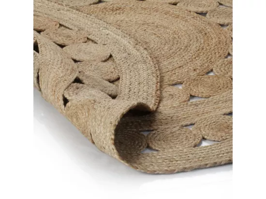 Tapis Jute design tressé 150 cm rond
