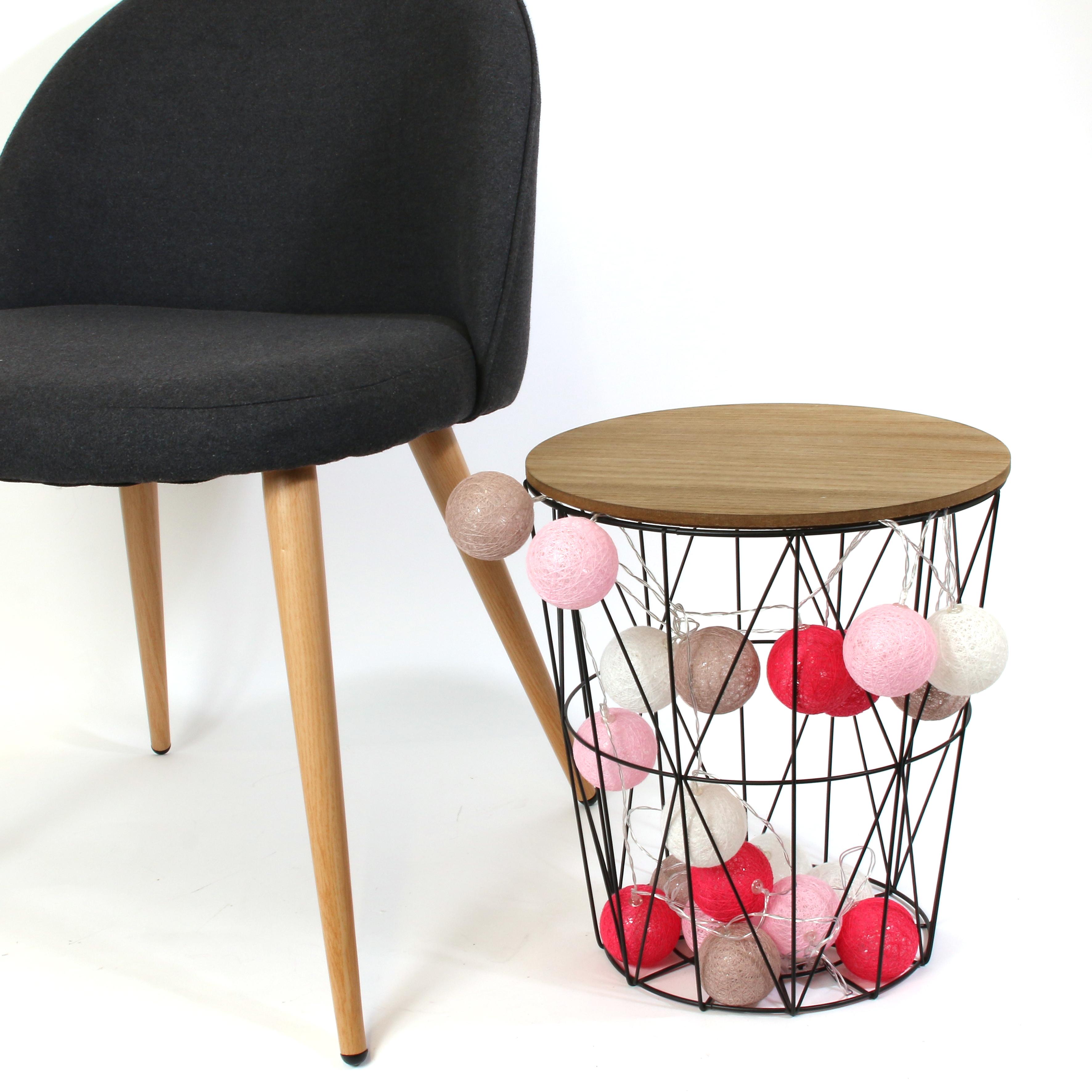 GUIRLANDE BOULE 20 LED NUANCE ROSE TAUPE