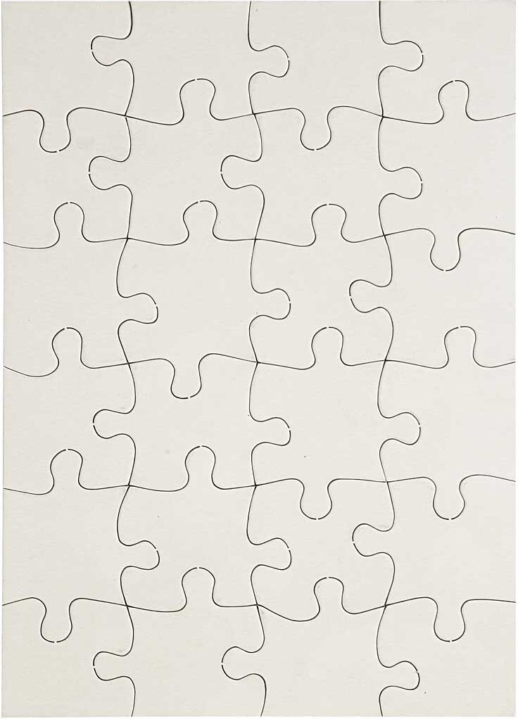 Lav Selv Puslespil - Uden Motiv - Hvid - 15X21 CM - 16 Stk