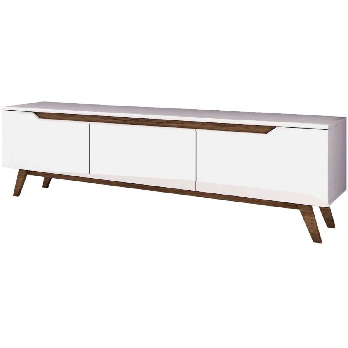 Hanah Home Meuble TV blanc et noyer Carl