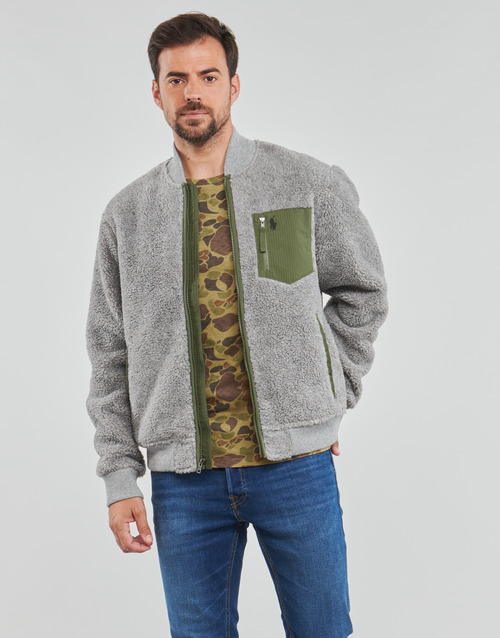 Polo Ralph Lauren - LSBOMBERM5-LONG SLEEVE-FULL ZIP Gris