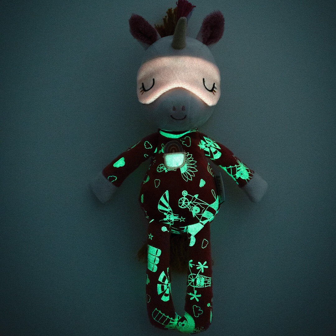 Lilliputiens knuffel slaapvriendje glow in the dark - lena - 32 cm