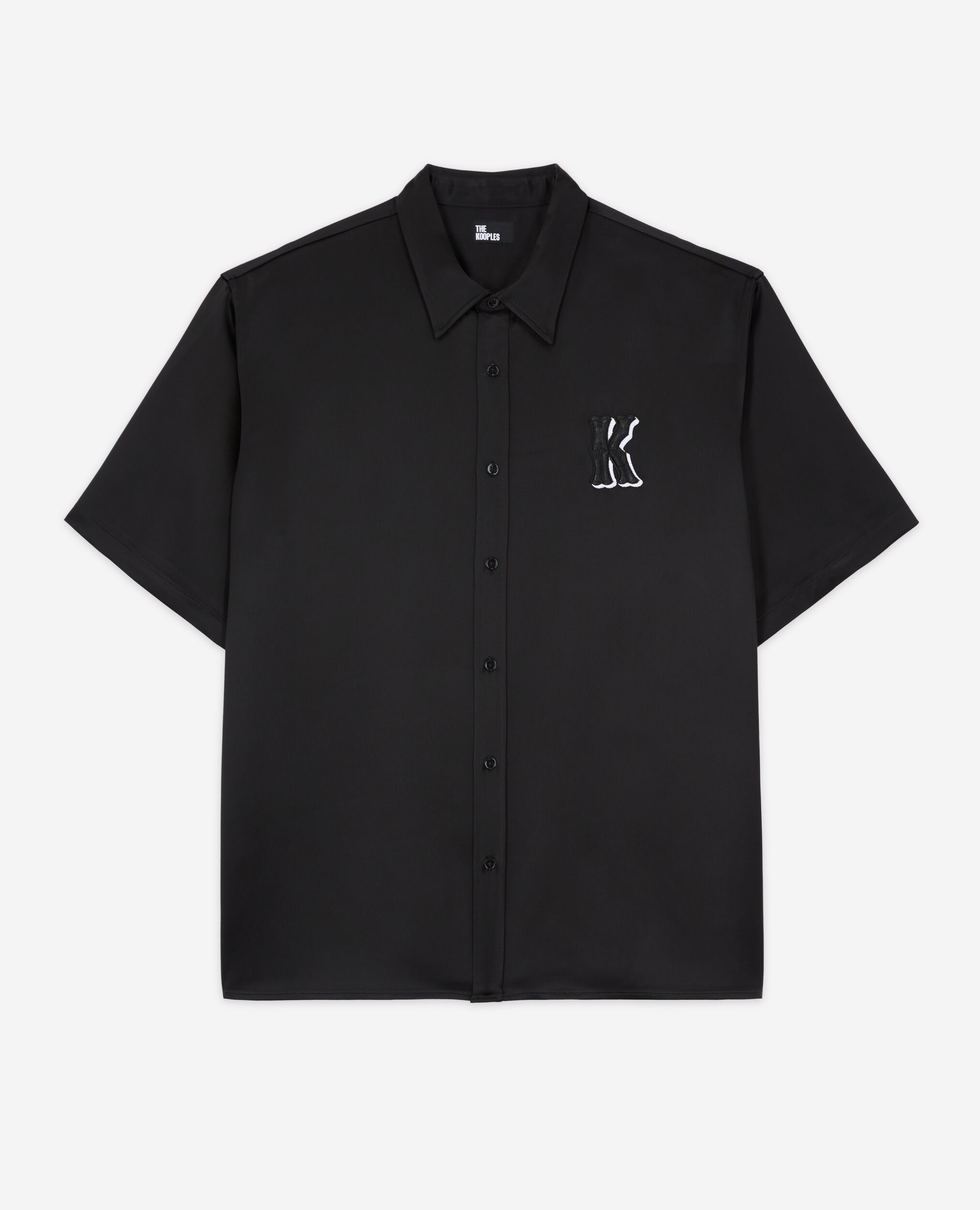 Chemise casual noire avec broderies