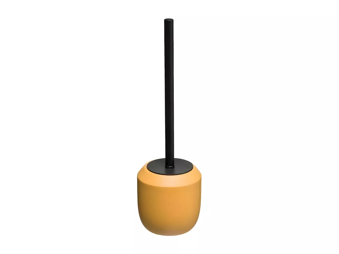Brosse WC avec support en résine Jaune mat